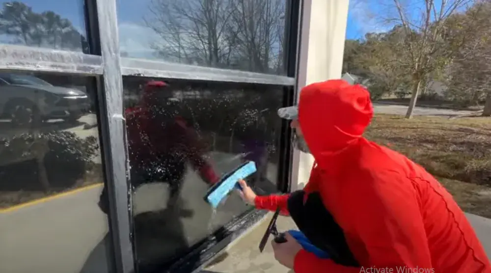 What are the precautions for window cleaning